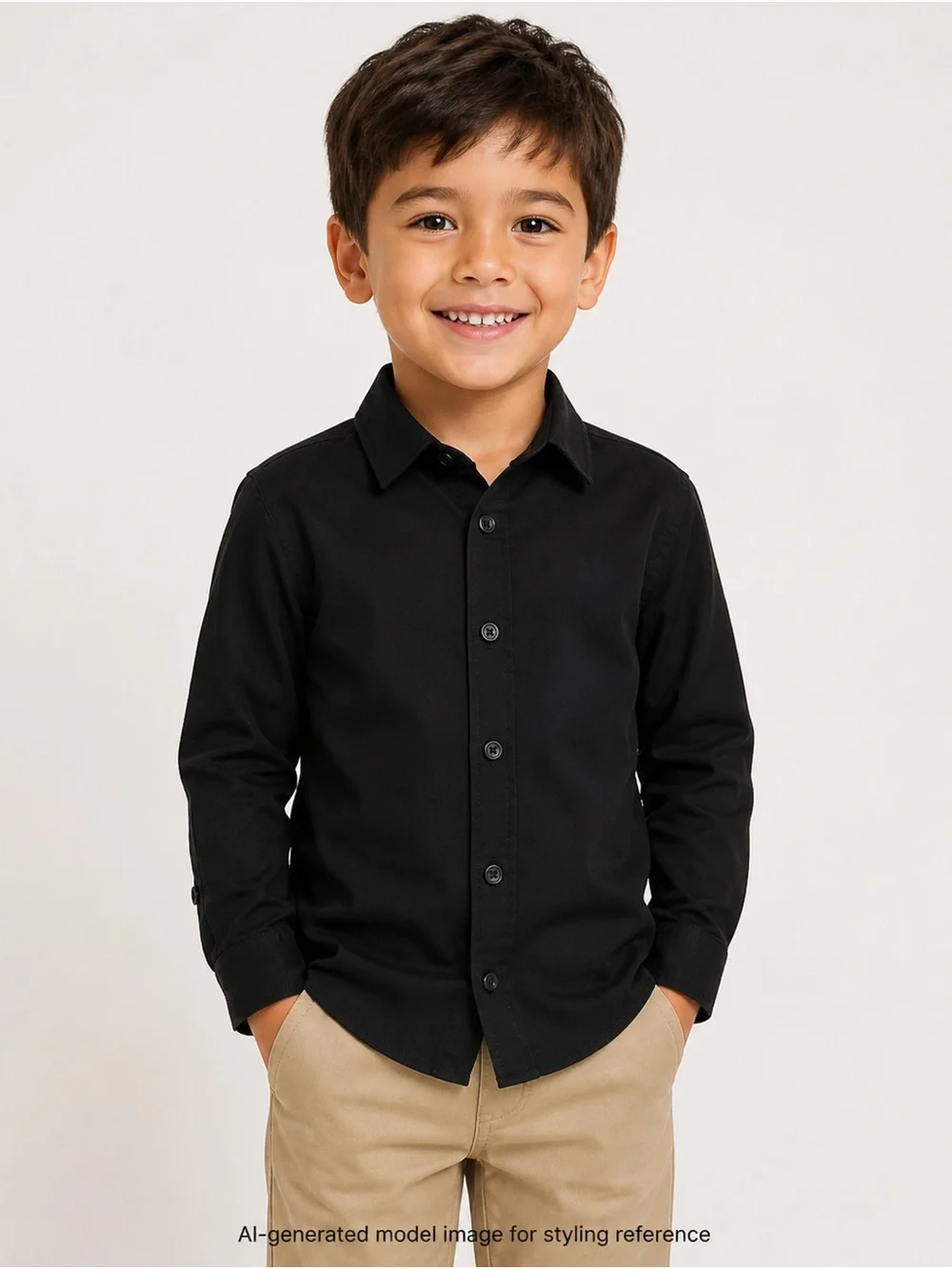 Black Tech Stretch Button Down Shirt 5/6
